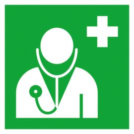 Médecin de signes de premiers secours SafetyMarking®, étiquette, à longue postluminescence