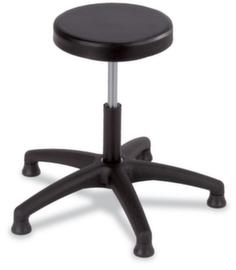 meychair Tabouret d'atelier Assistent Professional, assise noir, patins