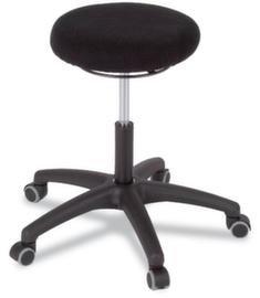 meychair Tabouret d'atelier Assistent Professional, assise noir, roulettes