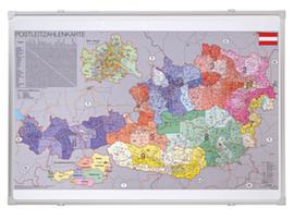 Franken Carte des codes postaux de l'Autriche, hauteur x largeur 700 x 1000 mm