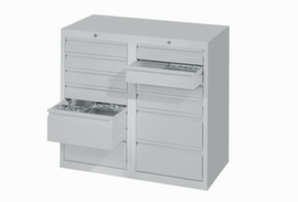 PAVOY Armoire à tiroirs Basis RAL7035, 12 tiroir(s), RAL7035 gris clair/RAL7035 gris clair