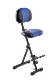 meychair Siège assis-debout Assistent Futura AF-SR avec repose-pieds et dossier, hauteur d’assise 540 - 900 mm, assise noir/bleu