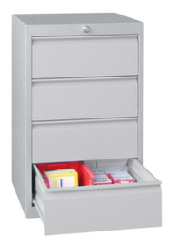 PAVOY Armoire à tiroirs Basis Plus RAL7035, 4 tiroir(s), RAL7035 gris clair/RAL7035 gris clair