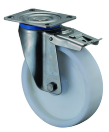 BS-ROLLEN Roulette pivotante avec frein, force 700 kg, plastique bandage