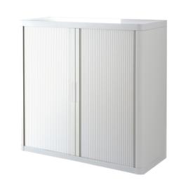 Paperflow Armoire à rideaux transversaux easyOffice®, 2 hauteurs des classeurs, blanc/blanc