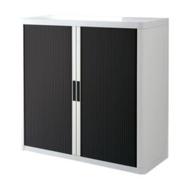 Paperflow Armoire à rideaux transversaux easyOffice®, 2 hauteurs des classeurs, blanc/noir