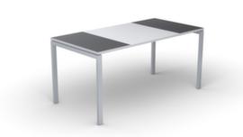 Ecrire le kitsch easyDesk en bicolore, piètement 4 pieds, largeur 1400 mm, anthracite/blanc/blanc