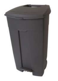 bac à déchets roulant Contiplast, 120 l, gris, couvercle gris