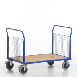 Rollcart Wagon à double front en treillis, force 400 kg, plateau longueur x largeur 850 x 500 mm