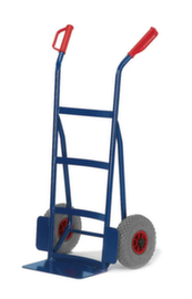 Rollcart Diable de manutention avec paroi arrière courbée, force 250 kg, air bandage