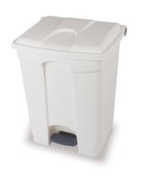 Poubelle à pédale, 30 l, blanc, couvercle blanc