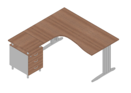 Quadrifoglio Ensemble de bureaux Practika avec 1 bureau, 1 caisson à poser