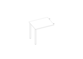 Quadrifoglio Table de rallonge Practika pour bureau avec piètement 4 pieds, largeur x profondeur 800 x 600 mm, plaque blanc