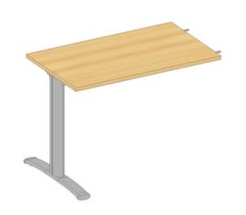 Quadrifoglio Table de rallonge Practika pour bureau avec piètement en C, largeur x profondeur 1000 x 600 mm, plaque hêtre