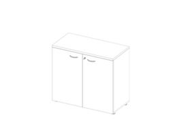 Quadrifoglio Armoire de bureau Practika, 2 hauteurs des classeurs, blanc/blanc