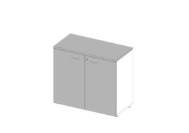 Quadrifoglio Armoire de bureau Practika, 2 hauteurs des classeurs, blanc/gris