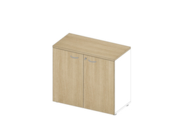 Quadrifoglio Armoire de bureau Practika, 2 hauteurs des classeurs, blanc/chêne