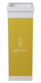 Paperflow Collecteur de recyclage en polystyrène, 60 l, jaune/blanc