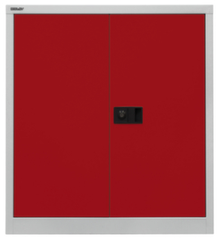 Bisley Armoire de classement Universal, 2 hauteurs des classeurs, gris clair/rouge cardinal