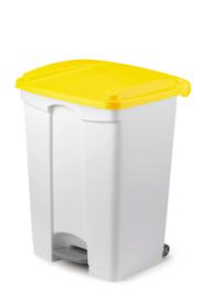 Poubelle à pédale selon HACCP, 45 l, blanc, couvercle jaune