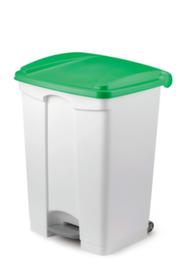 Poubelle à pédale selon HACCP, 45 l, blanc, couvercle vert