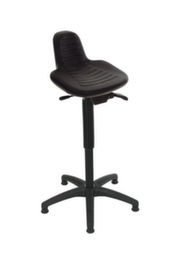 Lotz Siège assis-debout avec assise PU inclinable, hauteur d’assise 580 - 840 mm, piètement noir