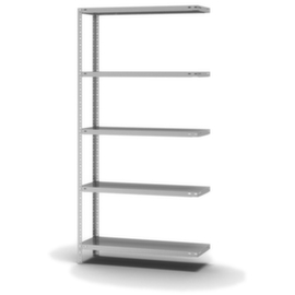 hofe Rayonnage à boulonner élément suivant, 5 tablettes, avec revêtement en zinc anti-corrosion