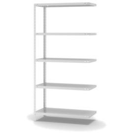 hofe Rayonnage à boulonner élément suivant, 5 tablettes, RAL7035 gris clair
