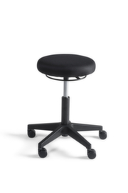 Tabouret pivotant avec assise réglable en hauteur, assise noir, 5 roulettes