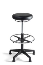 tabouret pivotant avec revêtement en similicuir, assise noir, patins