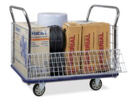 UDOB&Auml;R chariot quatre ridelles grillag&eacute; avec plateau antid&eacute;rapant, force 500 kg