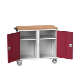 bott poste de travail mobile verso, 2 armoires, RAL7035 gris clair/RAL3004 rouge pourpre