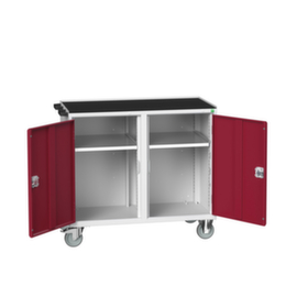 bott poste de travail mobile verso, 2 armoires, RAL7035 gris clair/RAL3004 rouge pourpre