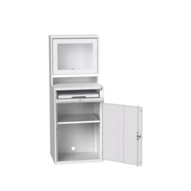 bott armoire informatique verso avec compartiment écran, RAL7035 gris clair/RAL7035 gris clair