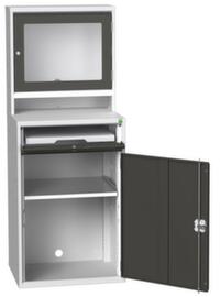 bott armoire informatique verso avec compartiment écran, RAL7035 gris clair/RAL7016 gris anthracite