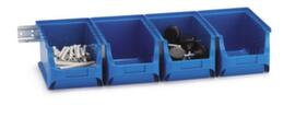 bac à bec avec glissière murale, bleu, profondeur 235 mm, polypropylène