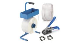 Kit de cerclage avec bande textile, largeur de feuillard 13 mm