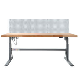 Établi à hauteur réglable électriquement HEAVY, RAL7037 gris poussière