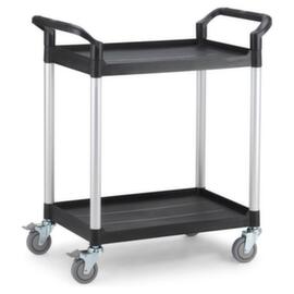 UDOB&Auml;R Chariot &agrave; &eacute;tag&egrave;res plastique 793x510 mm, force 180 kg, 2 plateaux