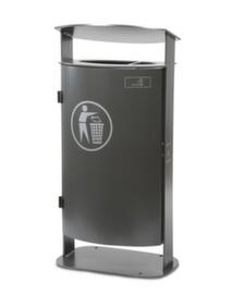 poubelle avec toit de protection incliné