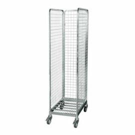 Bac sur roulettes acier avec roulettes double galet plastique, HxLxl 1645x640x460 mm, force 500 kg, longueur x largeur 680 x 500 mm