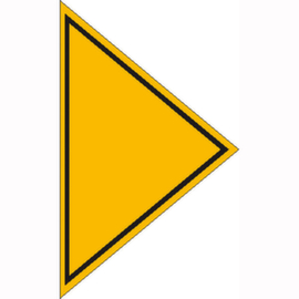 panneau indicateur SafetyMarking® Robinet de gaz principal, « Flèche directionnelle pour 11.2831 (robinet de gaz principal) »