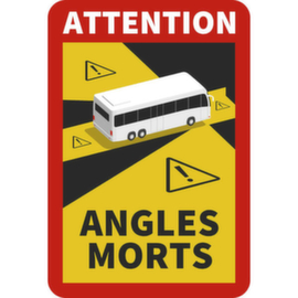 panneau indicateur pour véhicules automobiles SafetyMarking®, « Attention Angles Morts autobus »