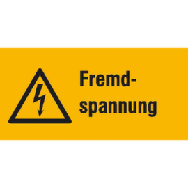 panneau d'avertissement combiné SafetyMarking® « Tension externe »