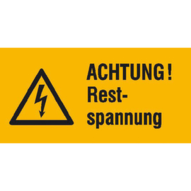 panneau d'avertissement combiné SafetyMarking® « Attention ! Tension résiduelle »
