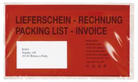 Pochette pour documents « Bordereau de livraison - Facture / Packing List - Invoice », DIN A6