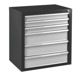 Armoire à tiroirs MAMMUT, 6 tiroir(s), RAL7035 gris clair/RAL7016 gris anthracite