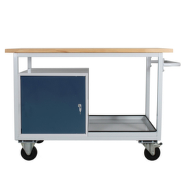 Établi mobile, 1 armoire, 1 tablette, RAL7035 gris clair/RAL7016 gris anthracite