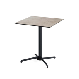 VEBA Table de bistro Essentials X Cross, largeur x profondeur 700 x 700 mm, panneau Moonstone