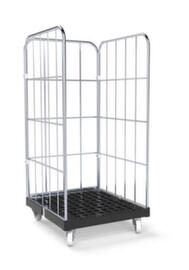 Bac sur roulettes BASICline avec 3 parois, force 500 kg, longueur x largeur 845 x 724 mm